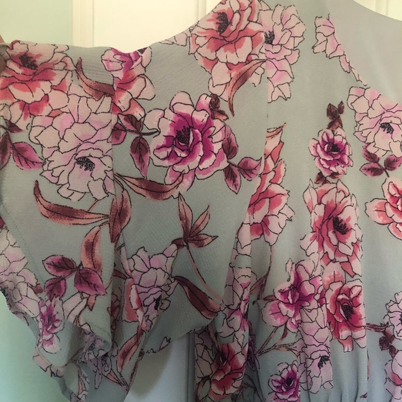 Gray & Pink Floral Dress, 2X - Picture 3 of 8